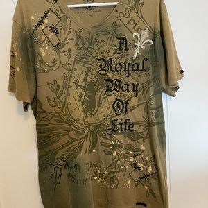 Great Used Condition Men's XL Rebel Spirit Green and Black Tshirt